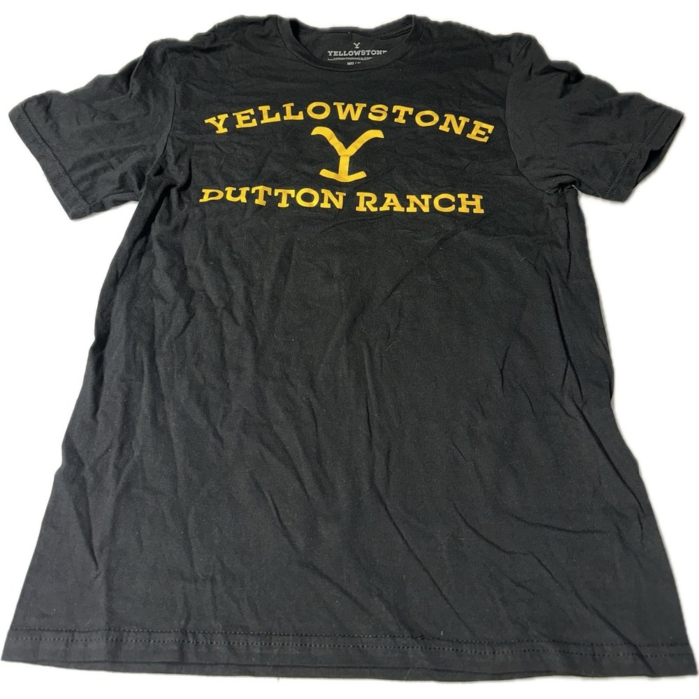 Yellowstone Dutton Ranch Black Yellow Graphic T-Shirt Men's Size‎ M Tee